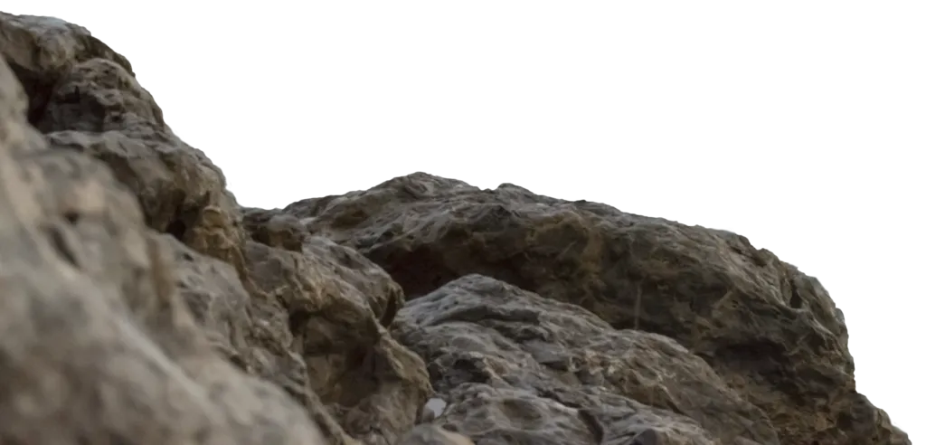 Cliff stone isolated on white background